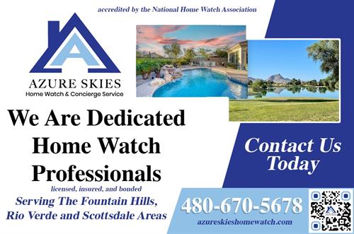 We offer Home Watch Services to Snowbirds who leave their homes unoccupied for the summer or year round.