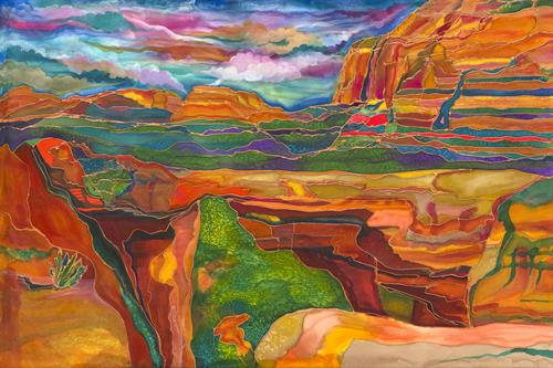 "Love Can Build a Bridge", 2025 Original Silk Painting (24" x 36")
