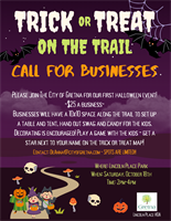 Call for Businesses - Trick or Treat on the Trail Vendors Needed!