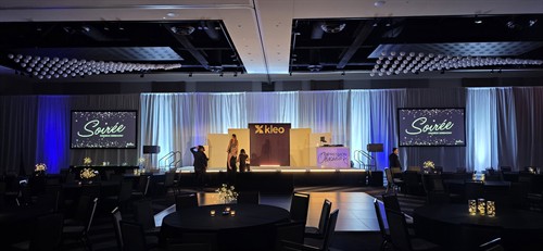 State-of-the-art stage setup designed to keep event attendees engaged from the opening visual to the closing remarks.