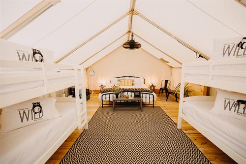 Interior of our Deluxe Safari Tent 