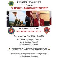 PROSPER LIONS CLUB Presents "A WWII - MARINE'S STORY"