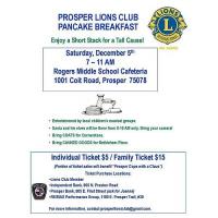 Pancake Breakfast sponsored by the Prosper Lions Club