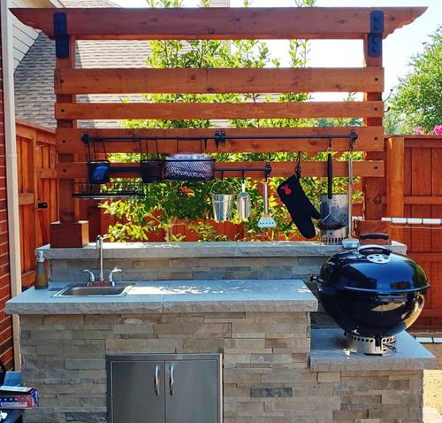 Outdoor Grilling Station Construction