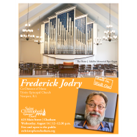 St. Christopher’s Church to Host Free Noontime Organ Recital by Frederick Jodry