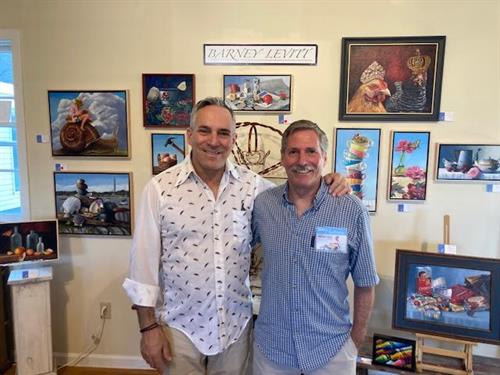 Gallery Antonia owner, Domonic Boreffi (left) with Artist Barney Levitt, Solo Show 2022.