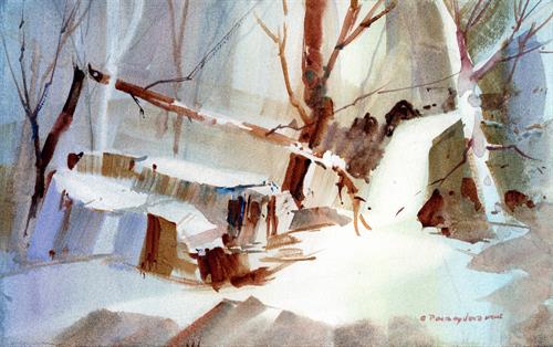 "Winter Morning Mist"/Anthony Visco/watercolor