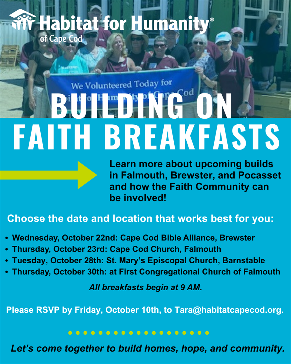 Habitat Cape Cod’s Building on Faith Breakfast Events