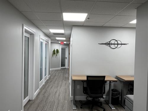 Private desks in common space