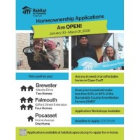 Applications Are Available for Affordable Homeownership in Brewster, Falmouth, & Pocasset