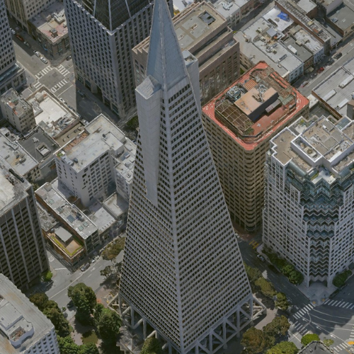 San Francisco's iconic Transamerica Pyramid Building in 3D reality model