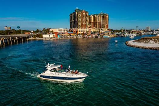 Destin Harbor and East Pass are breathtaking, but even more so from the deck of a luxury motor yacht!