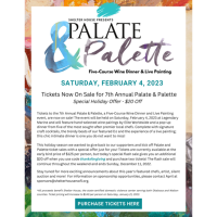 Tickets Now on Sale for the 7th Annual Palate and Palette Wine Dinner & Live Painting Event