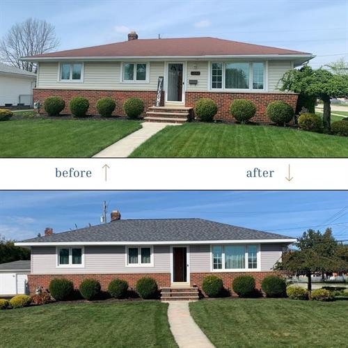 Before and After Shot - Roofing and Siding 