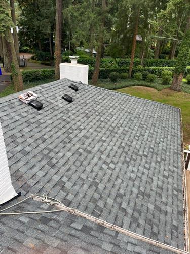 After pic of roofing cleaning job by French Roofing