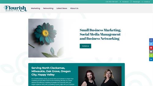 Website for Flourish Marketing, Oak Grove