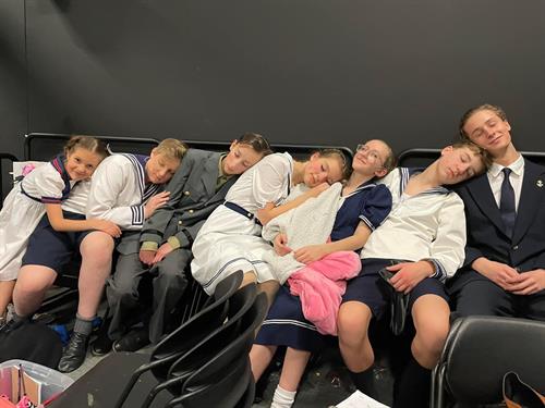 Tired youth after a Sound of Music performance.