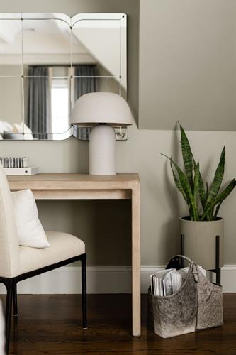 Primary Bedroom Work Nook with Reclaimed Pine Desk
