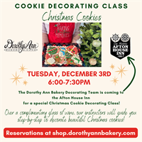 Afton House Inn Christmas Cookie Decorating Class with the Dorothy Ann Bakery!