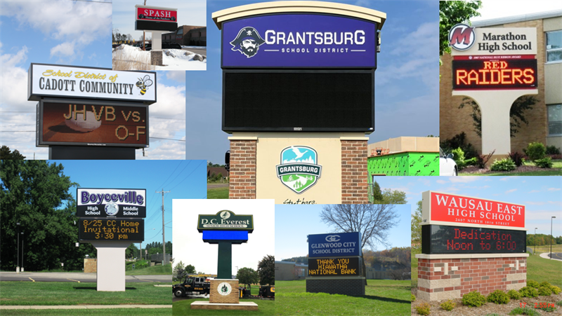 Variety of School  Signage