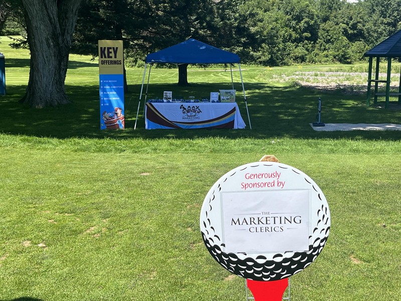 Our setup at the Hastings Chamber Golf event