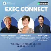 YP Exec Connect with Charles Kaneshiro, Malia Peters, and Mark Tawara Sponsored by Enterprise Rent-A-Car