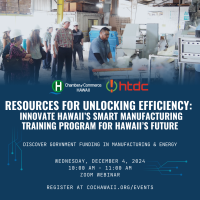 Webinar: Resources for Unlocking Efficiency: Innovate Hawaii's Smart Manufacturing Training Program for Hawaii’s Future