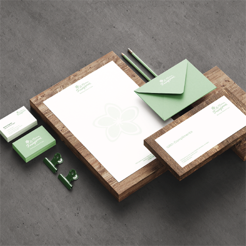 Custom designed stationery products, such as letterhead, business cards, envelopes, and more.