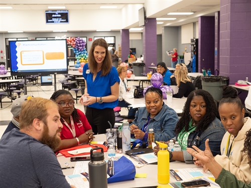 Kate Wade engaging with particpants during a professional development workshop.