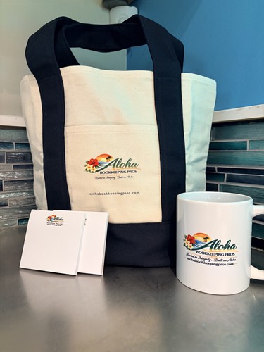 Aloha Bookkeeping Pros branded promotional items