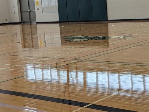 Gym floor when it's dry and completed