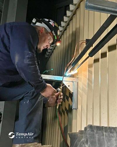Our technician brazing. Our technician brazing.