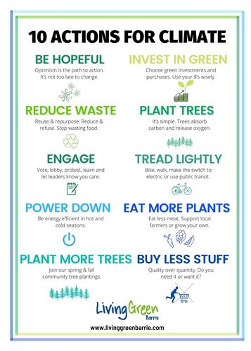 10 Actions for Climate. Ask about presentations