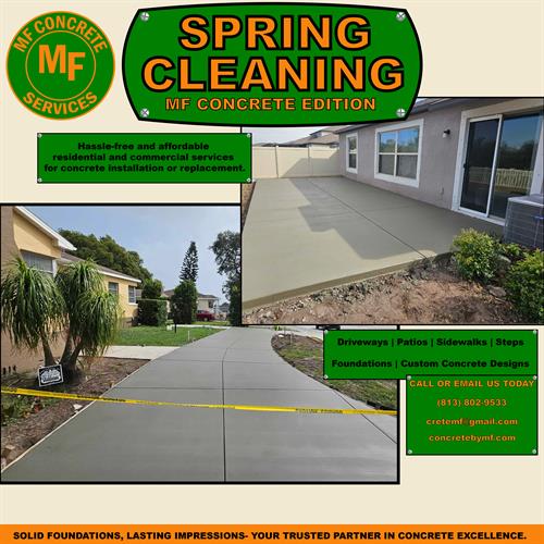 Got Ugly Concrete? MF Concrete Services can help! Call or email us today for a free estimate. (813) 802-9533 / cretemf@gmail.com