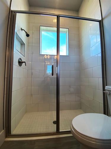 Shower Enclosure Treated with Diamon-Fusion Protective Glass Coating