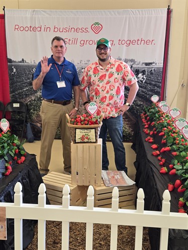 Partner Matt Newton (Right) volunteering at the Chamber's 2026 Strawberry Festival Booth.