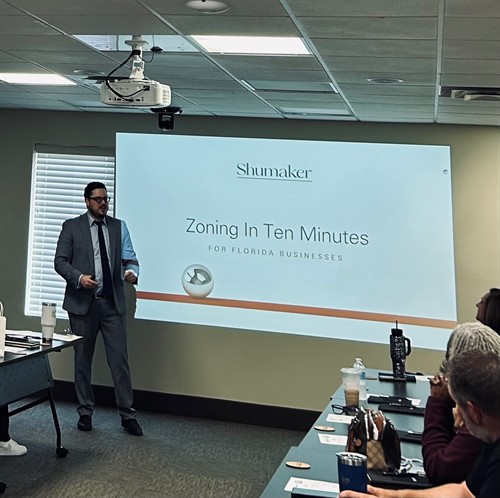 Partner Matt Newton presenting to the Chamber's Connect and Grow Group