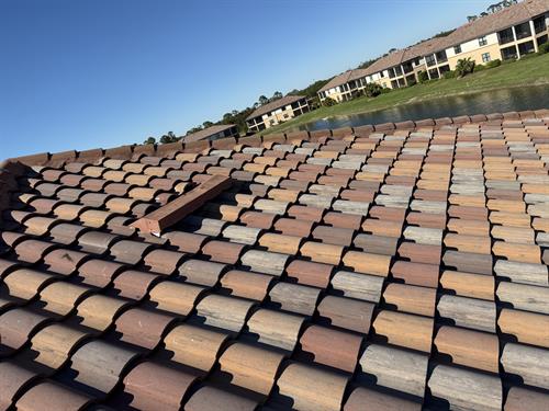 Repaired concrete tile 