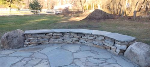 Flagstone Patio & Southbay quarzite stone for seating wall