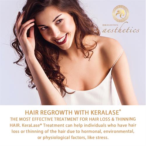 HAIR REGROWTH WITH KERALASE® THE MOST EFFECTIVE TREATMENT FOR HAIR LOSS & THINNING HAIR. KeraLase® Treatment can help individuals who have hair loss or thinning of the hair due to hormonal, environmental, or physiological factors, like stress.