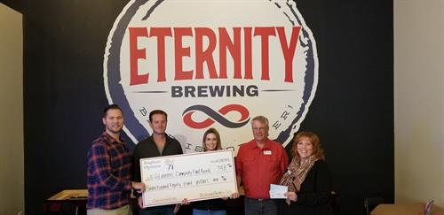 Euchre Benefit $648 Check to Gleaners Community Food Bank