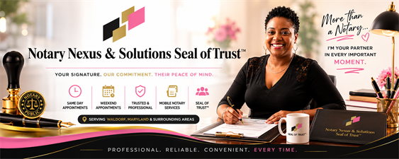 Notary Nexus & Solutions Seal of Trust™ Notary Nexus & Solutions Seal of Trust™