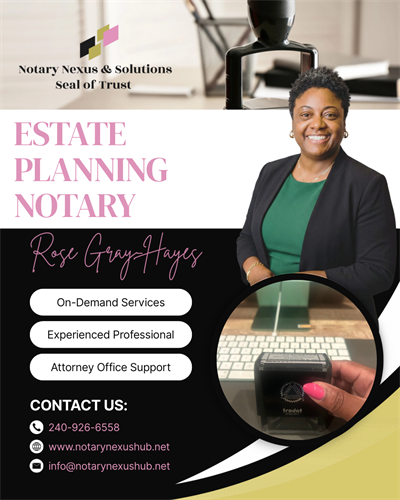 Estate Planning Notary in Maryland | Notary Nexus & Solutions Seal of Trust | Waldorf, MD