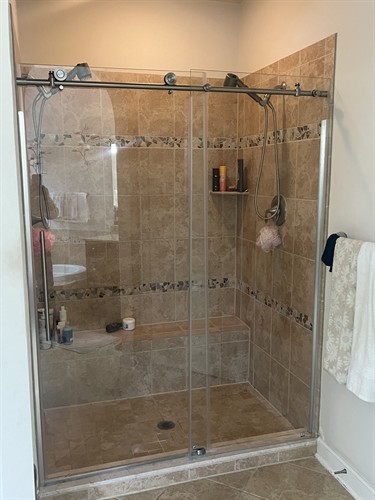 Shower door install - After