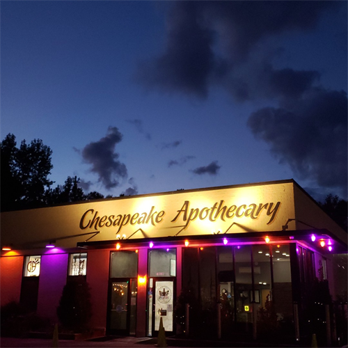 Chesapeake Apothecary is located on 4781 Crain Highway and has a large parking lot where you can use our convenient curbside service option or enter indoors to our beautiful dispensing area. 
