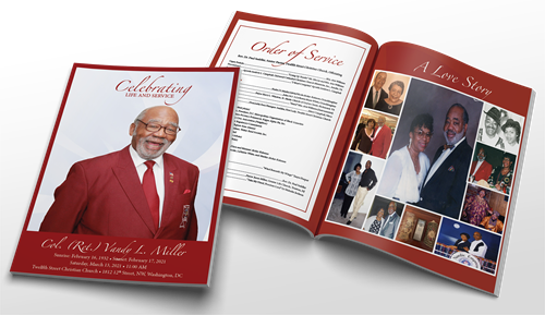 Funeral program booklet design