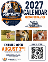 Humane Society of Macomb Portraits of Purpose 2027 Calendar Photo Fundraiser
