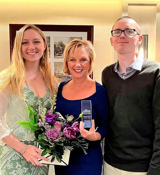 Ambassador of the year Donna Buxton with Samuel and Olivia Randlett