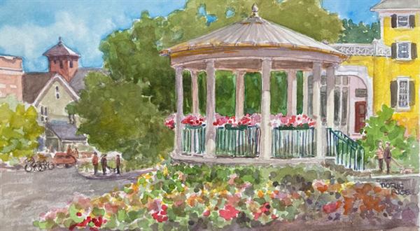 Exeter Bandstand, watercolor by Doris Rice