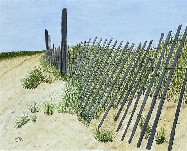 Dune-Fence, acrylic by Dave Turbide